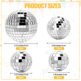 Geetery 70 Pcs Disco Ball Cake Topper Various Sizes Reflective Mirror