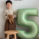 Sage Green 1 Balloons, 40 Inch Giant Olive Green Helium Foil Number