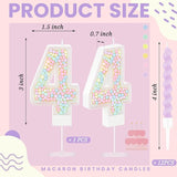 MTLEE Number 4 Birthday Candle with 12 Pcs Spiral Candles for Girls Ma
