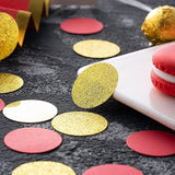 Gold and Red Confetti Table Decoration for Birthday Wedding