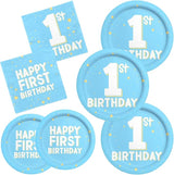 1st Birthday Decorations Boy Baby Blue Party Supplies Kit for 16