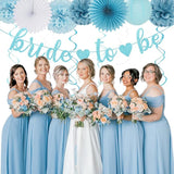Dusty Blue White Bridal Shower Bachelorette Party Decorations 22pcs