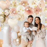 Champagne Gold Beige Fall Boho Birthday Party Decorations 62pcs