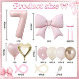 Number 7 Balloon, Blush Light Pink Gold Beige White Sand Latex