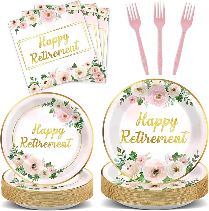 96Pcs Flower Retirement Party Decorations for Women White Peony