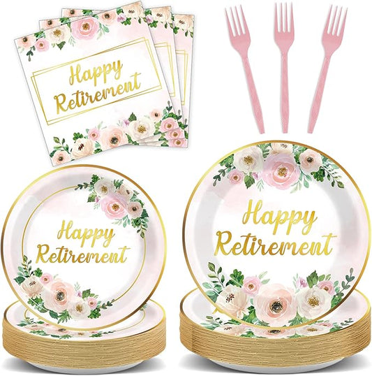 96Pcs Flower Retirement Party Decorations for Women White Peony