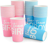 Paper Party Cups Gender Reveal Party Supplies 12 oz Pink and Blue 50