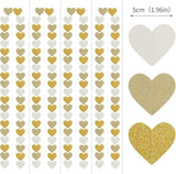 White-Gold Champagne Party-Decorations Heart Streamers Garland - 52Ft