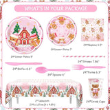194 Pcs Christmas Party Supplies Decorations Pink Gingerbread Party