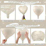 Cream Brown Heart Balloons, 12Pcs Brown Apricot Foil Balloons, Beige