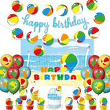 Beach Ball Birthday Party Decorations Includes Banner Cake Topper