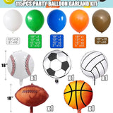 Sports Balloon Arch Garland Kit 115Pcs Sports Party Baseball Soccer