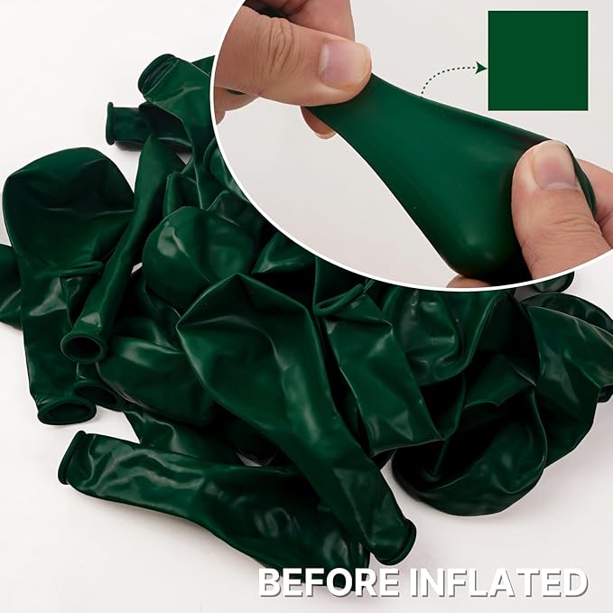 PartyWoo Dark Green Balloons 100pcs Different Sizes of 18 12 10 5