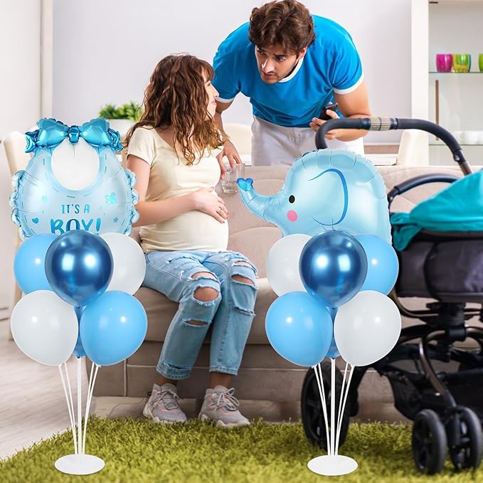 Elephant Baby Shower Decorations Party Balloons Stand Kit 2 Sets with