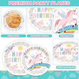 96Pcs Pastel Unicorn Party Supplies Unicorn Paper Plates Napkins