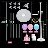 Princess Party Balloons Stand Kit 2 Sets with 2 Princess Castle Foil