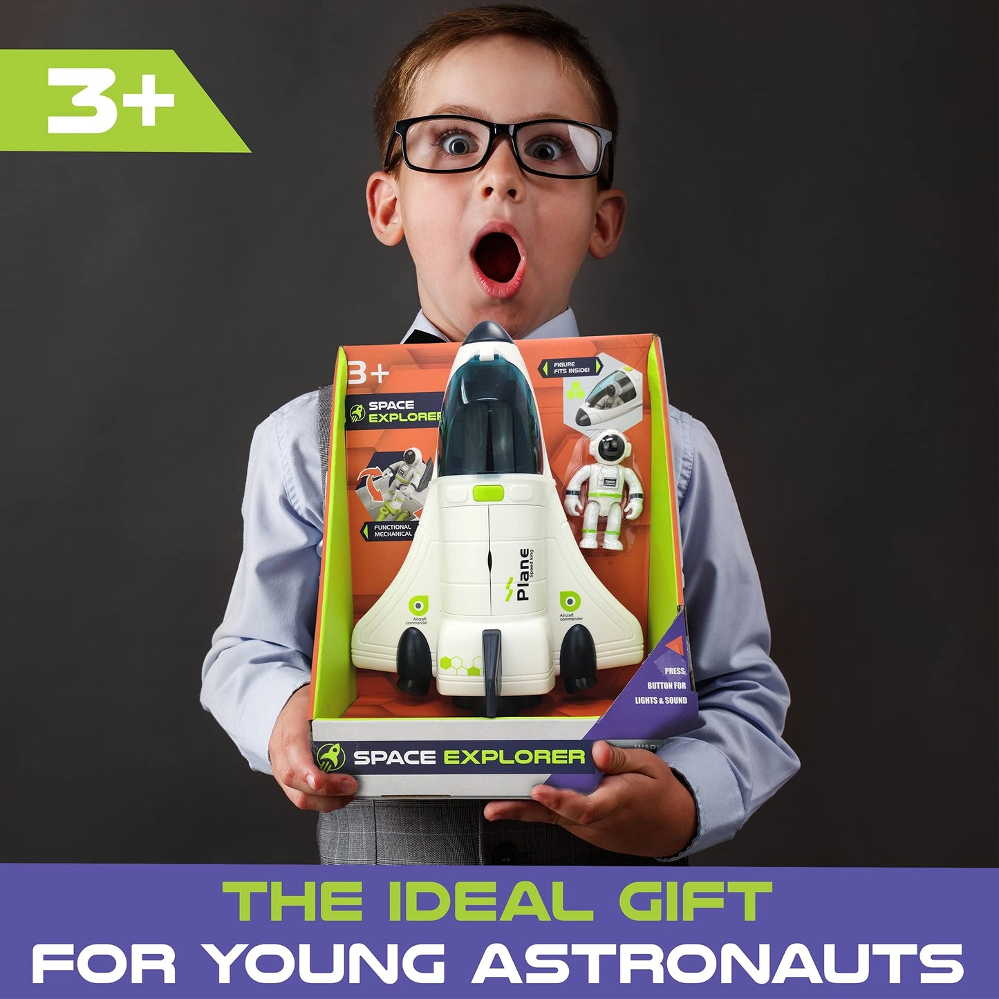 BLOONSY Space Shuttle Toy | Rocket Ship with Astronaut | Space Toys