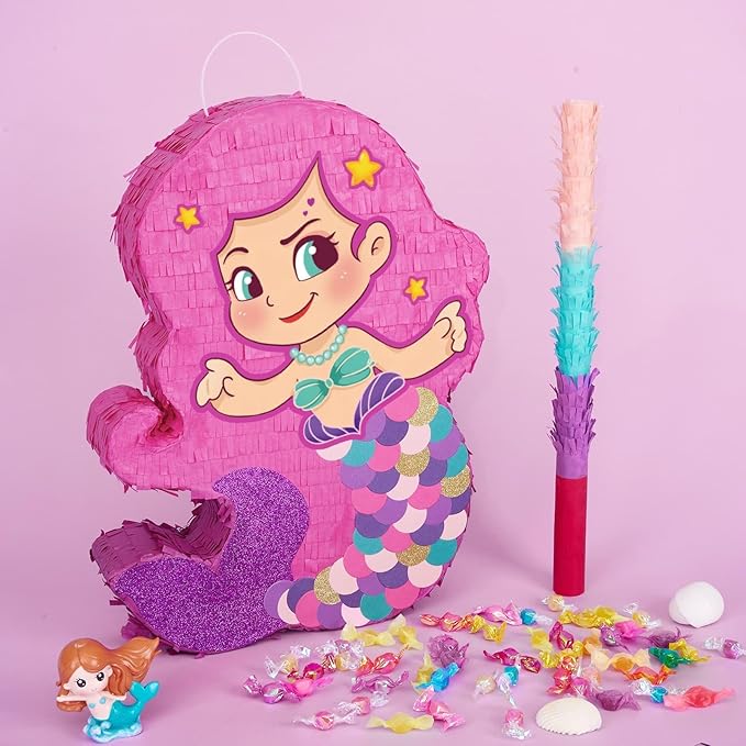 Mermaid Piñata Mermaid Party Piñata with Bat and Blindfold for Girls