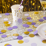 Gold and Purple Lavender Confetti Table Decoration for Wedding