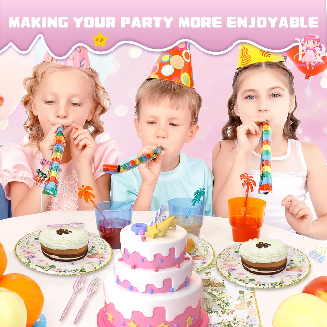 192 Pcs Fairy Party Tableware Set (Serves 48 Guests), Plates, Napkins