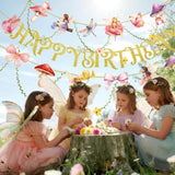 Fairy Birthday Banner Floral Party Decor Fairy First Birthday Party