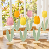 Paper Jazz 6 Pcs Tulip Centerpiece for Table Spring Felt Tulip
