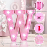 Pink Light Up Letters, LED Marquee Letters for Table, Small Glitter #2