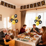 Happy New Year Party Decorations Black & Gold Balloons Happy New