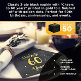 Cheers to 60 Years Cocktail Napkins | Happy 60th Birthday Decorations