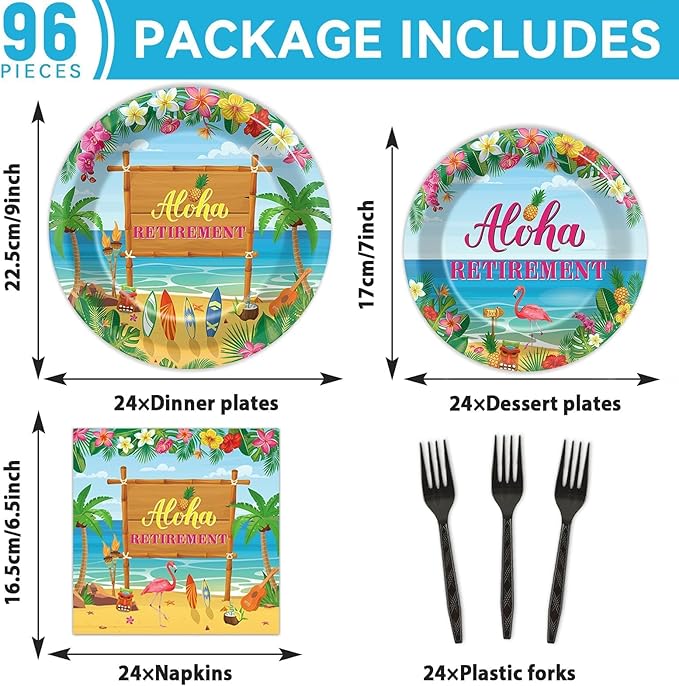 Tropical Hawaiian Luau Happy Retirement Party Decorations Aloha