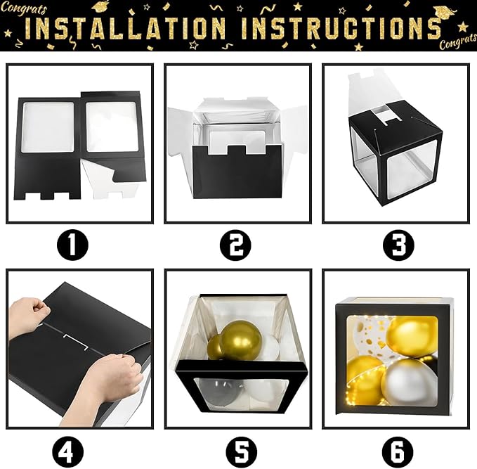 Graduation Decorations Class of 2026 - Black and Gold Graduation