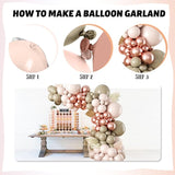 Boho Balloon Arch Double Stuffed Blush Nude Rose Gold Boho Balloon