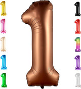 KatchOn, Brown 1 Balloon Number - 40 Inch, Helium Supported | Foil