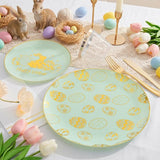 Festiva 175Pcs Easter Plates and Napkins Disposable - Green and Gold