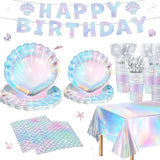 Summer Mermaid Party Supplies for Girls Baby Shower Birthday Party