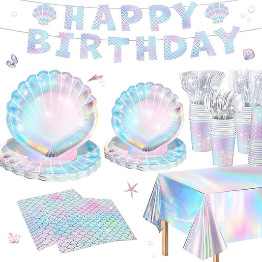 Summer Mermaid Party Supplies for Girls Baby Shower Birthday Party