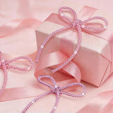 6 Pcs 4.3" x 6" 2026 Valentine's Day Bows for Decor, Mix Pink Sparkly