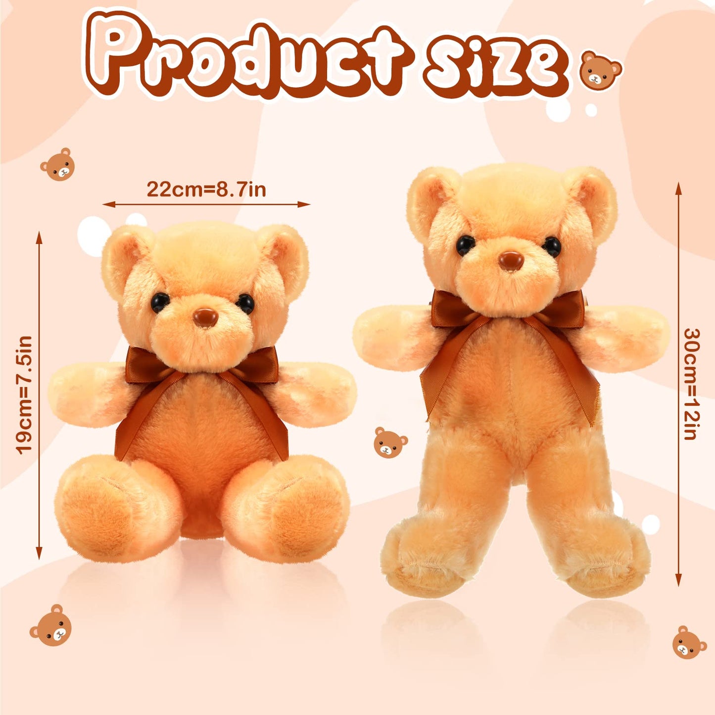 Skylety 10 Pcs 12 Inch Bears Bulk Stuffed Animals Soft Gift Plush
