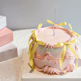 Yellow Bow Cake Topper Coquette Bows Cake Decorations Yellow Bows
