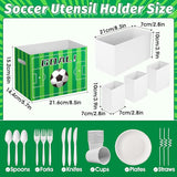 2PCS Soccer Utensil Holder Paper Utensil Caddy for Soccer Party
