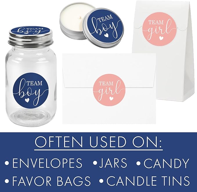 Navy and Blush Gender Reveal Party Team Blue Boy or Team Pink Girl