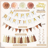 Boho Birthday Party Decorations for Women Girls with Cream Beige