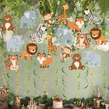 Safari Animal Party Streamers 48 Pcs Jungle Theme Hanging Swirl