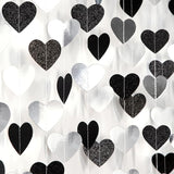 Black White-Silver Party-Decoration Heart Garland - 52ft 21st Men
