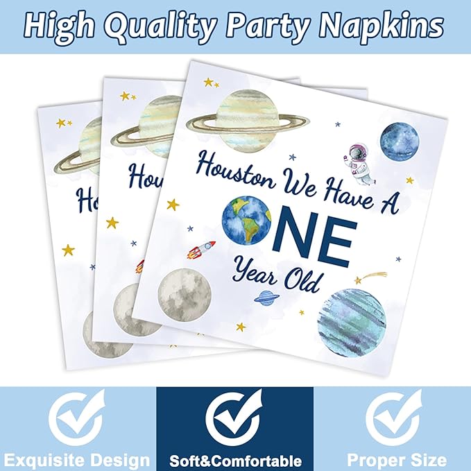 96 Pieces Outer Space 1st Party Plates We Have a One Year Old Theme