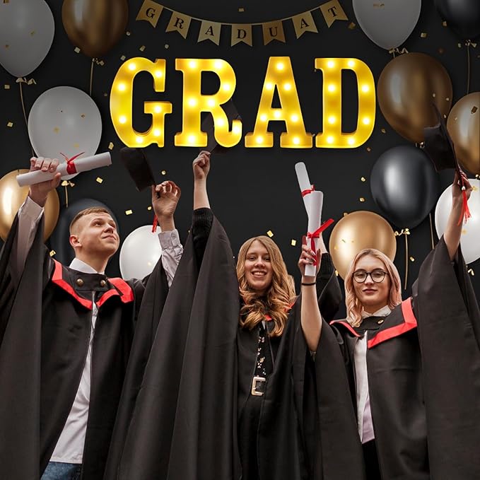 LED Light Up Letters GRAD Sign for Graduation Party Decorations