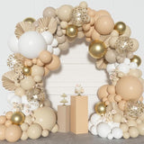 Ouddy Party White Sand Gold Balloon Arch Garland Kit, Different Sizes
