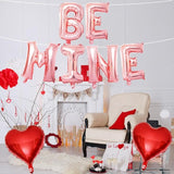 Valentines Day Balloons Decoration Rose Be Mine and Red Heart Letter