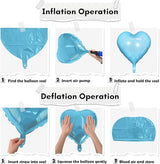 Pink Blue Heart Balloons, 18 Inch Pastel Blue Pink Foil Heart