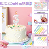 MTLEE Number 3 Birthday Candle with 12 Pcs Spiral Candles for Girls Ma